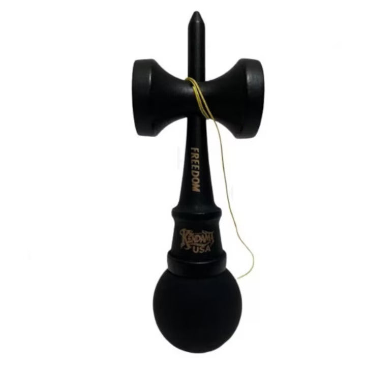 Kendama USA Freedom – Minge cu prindere din cauciuc, Ediție complet neagră, Model Freedom, Lemn Premium